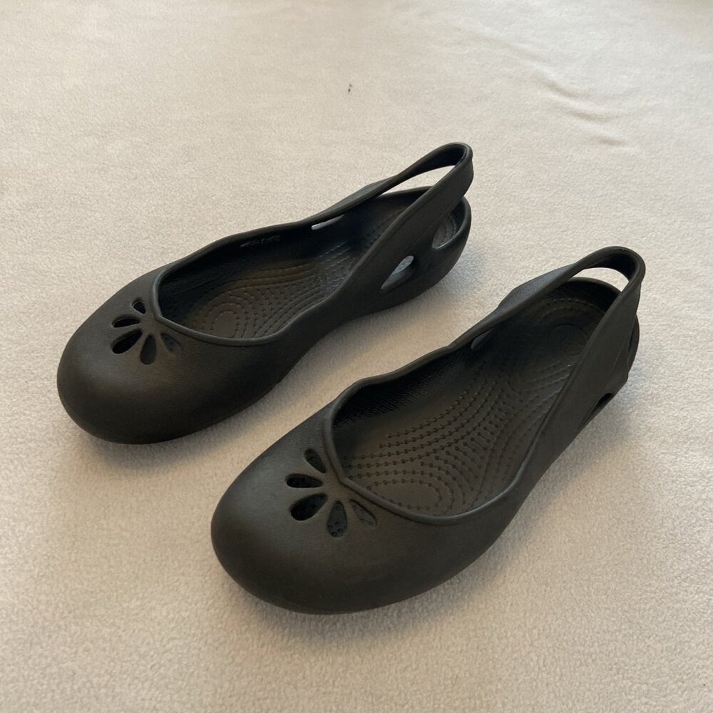Crocs Kadee Women's sling  back Classic ballet flats  Shoes comfort 8 black - Picture 3 of 8